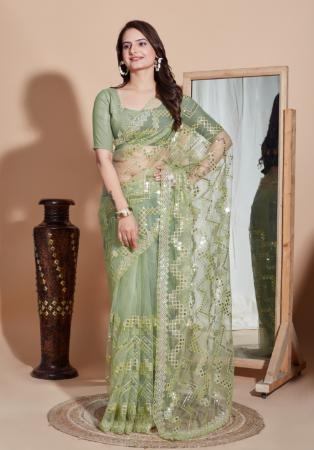 Picture of Sublime Net Dark Sea Green Saree