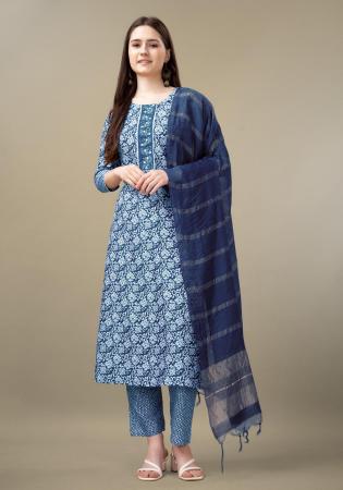 Picture of Rayon Dark Slate Grey Readymade Salwar Kameez