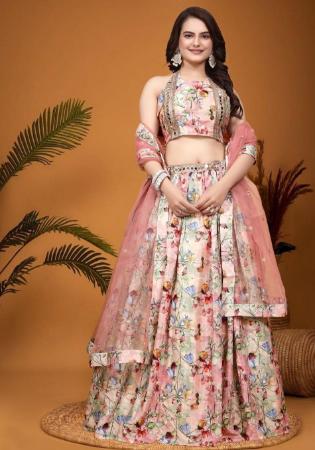 Picture of Elegant Silk & Organza Grey Lehenga Choli