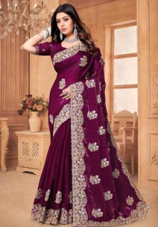 Picture of Amazing Crepe & Silk Saddle Brown Saree