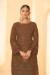 Picture of Exquisite Georgette Brown Straight Cut Salwar Kameez