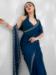 Picture of Sightly Chiffon & Satin Navy Blue Saree