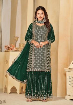 Picture of Georgette Dark Slate Grey Straight Cut Salwar Kameez