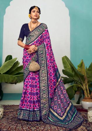 Picture of Charming Cotton & Silk Medium Violet Red Saree