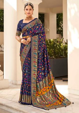 Picture of Sightly Silk Dark Slate Grey Saree