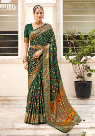 Picture of Exquisite Silk Sea Green Saree