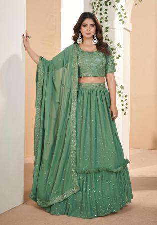 Picture of Beauteous Georgette Cadet Blue Lehenga Choli