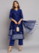 Picture of Cotton & Silk Dark Slate Blue Readymade Salwar Kameez