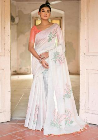 Picture of Bewitching Cotton Off White Saree