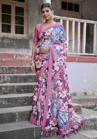 Picture of Magnificent Silk Rosy Brown Saree