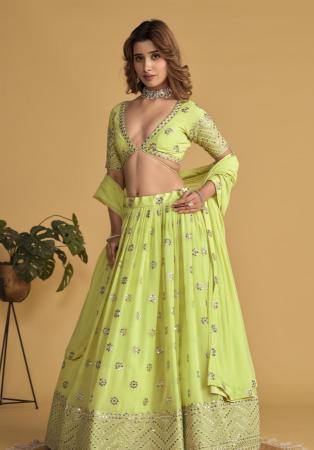 Picture of Georgette & Net & Organza Burly Wood Lehenga Choli