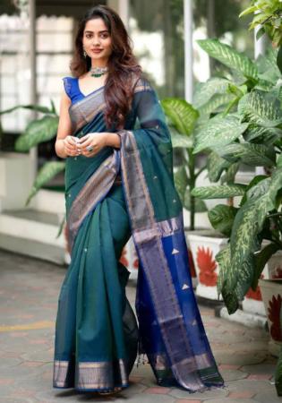 Picture of Exquisite Silk Sea Green Saree