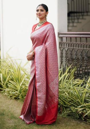 Picture of Superb Silk Indian Red Saree