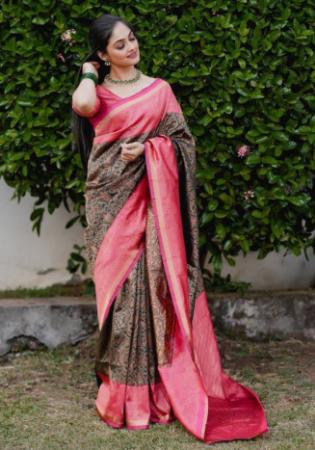 Picture of Beauteous Silk Light Coral Saree