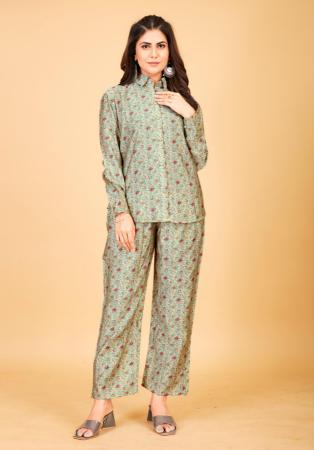 Picture of Gorgeous Chiffon Dark Sea Green Kurtis & Tunic