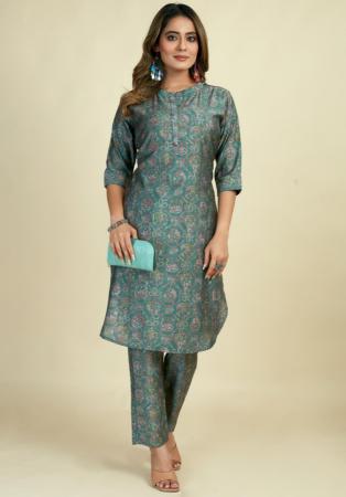 Picture of Taking Chiffon Sea Green Kurtis & Tunic