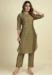 Picture of Radiant Chiffon Dark Olive Green Kurtis & Tunic