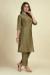 Picture of Radiant Chiffon Dark Olive Green Kurtis & Tunic