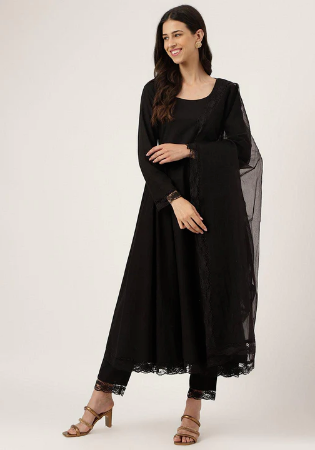 Picture of Nice Cotton Black Readymade Salwar Kameez