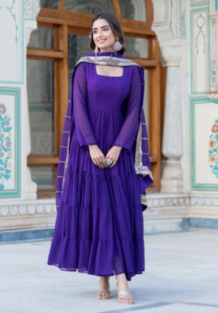 Picture of Resplendent Georgette Purple Readymade Gown