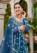 Picture of Marvelous Net Teal Straight Cut Salwar Kameez