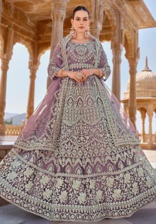 Picture of Stunning Net Violet Anarkali Salwar Kameez