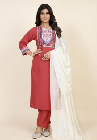 Picture of Graceful Crepe Indian Red Readymade Salwar Kameez