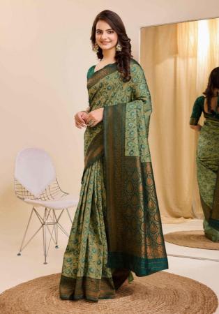 Picture of Elegant Silk Dark Khaki Saree