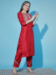 Picture of Stunning Silk Indian Red Readymade Salwar Kameez