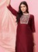 Picture of Stunning Cotton Maroon Readymade Salwar Kameez