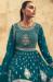 Picture of Fascinating Georgette Teal Straight Cut Salwar Kameez