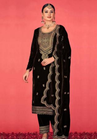 Picture of Taking Chiffon Black Straight Cut Salwar Kameez