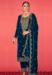 Picture of Nice Chiffon Navy Blue Straight Cut Salwar Kameez