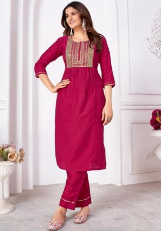 Picture of Resplendent Silk Crimson Kurtis & Tunic