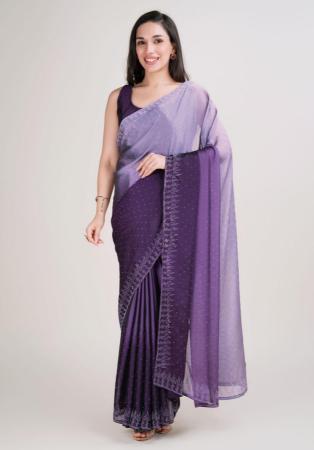 Picture of Well Formed Silk Dark Slate Blue Saree