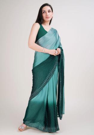 Picture of Wonderful Silk Sea Green Saree