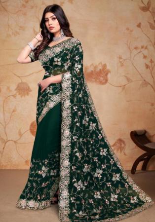 Picture of Sightly Georgette Sea Green Saree