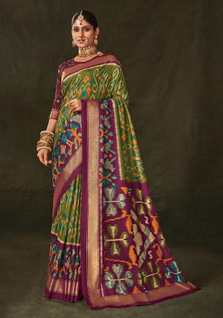 Picture of Ideal Silk Olive Drab Saree