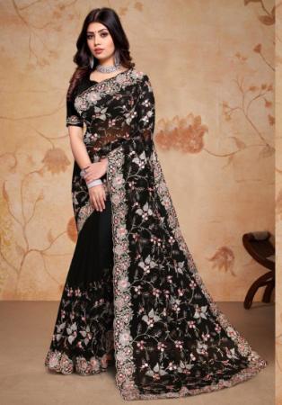 Picture of Resplendent Georgette Black Saree