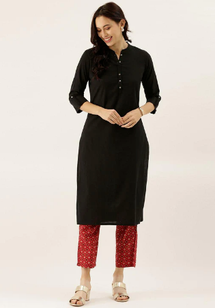 Picture of Pretty Cotton Black Kurtis & Tunic