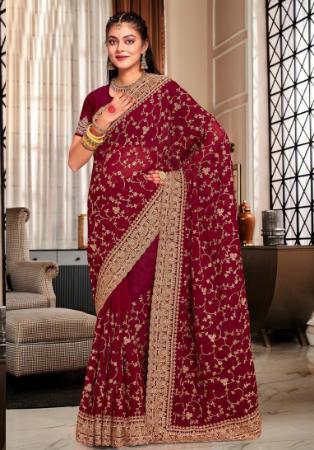 Picture of Marvelous Georgette Maroon Saree