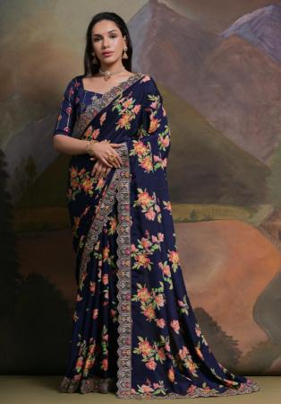 Picture of Taking Chiffon Dark Slate Grey Saree