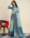 Picture of Shapely Silk Dark Cyan Saree