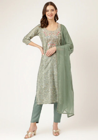 Picture of Nice Cotton Dim Gray Readymade Salwar Kameez