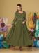 Picture of Georgette Dark Olive Green Anarkali Salwar Kameez