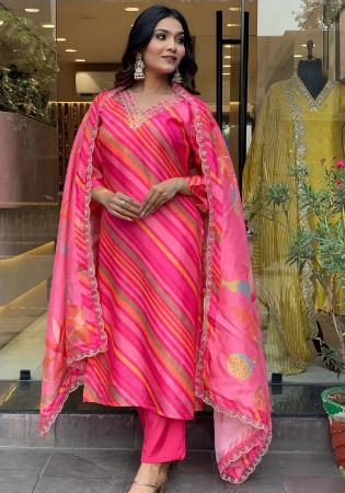 Picture of Well Formed Silk Deep Pink Readymade Salwar Kameez