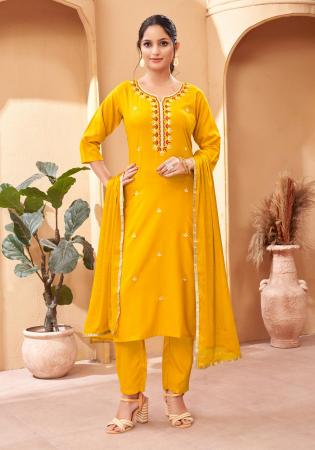 Picture of Comely Silk Orange Readymade Salwar Kameez