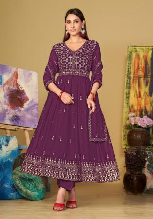 Picture of Taking Georgette Violet Anarkali Salwar Kameez