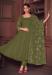 Picture of Georgette Dark Olive Green Anarkali Salwar Kameez