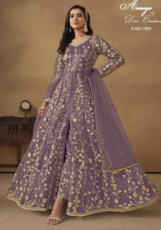 Picture of Ideal Net Dim Gray Anarkali Salwar Kameez